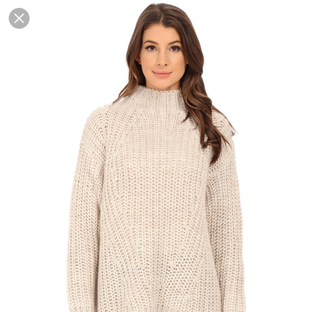 Sanctuary Mock Neck Chunky Knit Sweater (Size L)